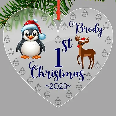 Babys First Christmas 1st Xmas Tree Decoration Bauble Reindeer Keepsake Gift • £3.45