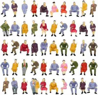 Evemodel P4302 50pcs All Seated Sitting Figures O Gauge 1/50 Scale Seated People • £16.84