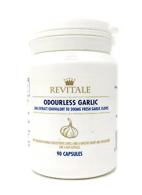 Revitale Odourless Garlic - 90 Softgel Capsules - 2MG Extract • £4.49