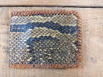 Handmade Snakeskin Leather Bifold Wallet • $15