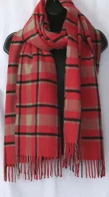 J. CREW Fringed Orange Wool Plaid Scarf Or Stole 21 X 55 EXC • $28.99