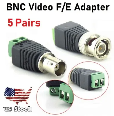 10Pcs BNC DC Connector Male Female Adapter For Camera CCTV TV Video Balun Cable • $5.98