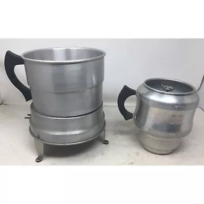 Vintage West Bend Aluminum Co. Silver/Black Handled Coffee Maker • $52