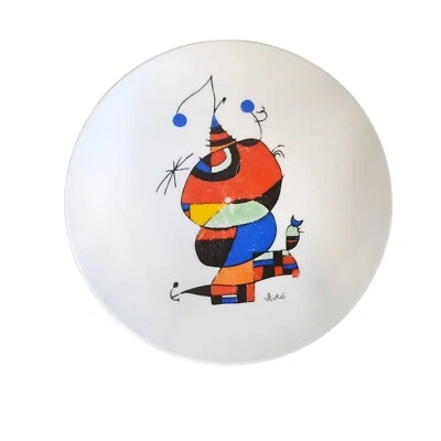 $28 • Buy XL Art Joan Miro Signe Picasso Art  Woman, Bird, Star  Ceramic Collector's Plate