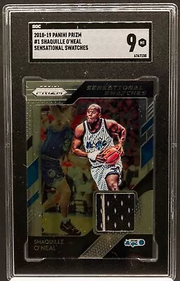 7150 SHAQUILLE O'NEAL 2018 Panini Prizm 1 Sensational Swatches Jersey SGC 9 • $0.99