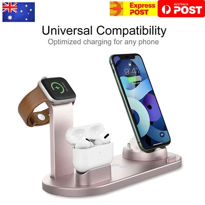 $21.95 • Buy 3 In 1 Wireless Charger Dock Charging Station For Apple Watch IPhone 12 11 XS 8+