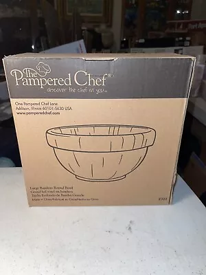 Pampered Chef Large Bamboo Round Bowl #2303 New In Box Retired • $19.99