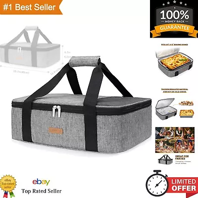 Insulated Casserole Carrier For Hot/Cold Food - Fits 9 X13  Baking Dish - Grey • $33.79