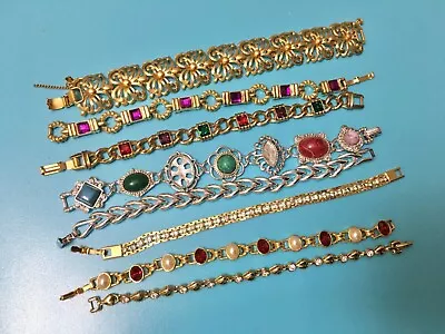 Vintage Modern Tennis Bracelet Jewelry Lot Untested As Is Some Signed Marked • $29