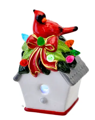 Ganz Midwest CBK LED Lite-up Birdhouse With Cardinal Mini Shimmer • $18