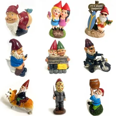 Naughty Peeing Gnome Statue Fairy Garden Funny Dwarf Figurines Resin Decoration • $18.80
