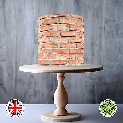 Brick Wall Pattern Wrap Around Edible Cake Topper ICING / WAFER • £7.79