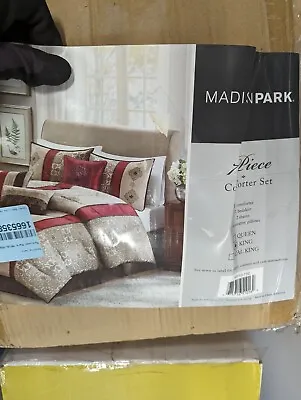 Madison Park Donovan King Size Bed Comforter Set Bed In A Bag - Taupe Burgund... • $100