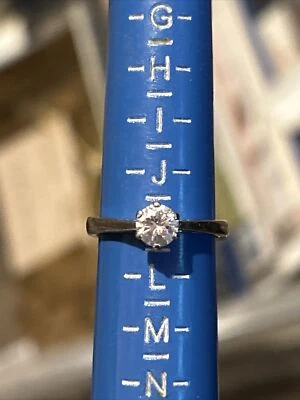 £599 • Buy Vintage Platinum Solitaire Diamond Engagement  Ring  .52cts Size K (11427)