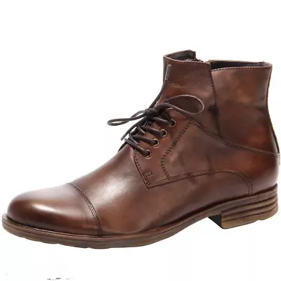 Fashion Vintage Men's Lace Up New Oxfords Leather Cap Toe High Top Ankle Boots • $130.99