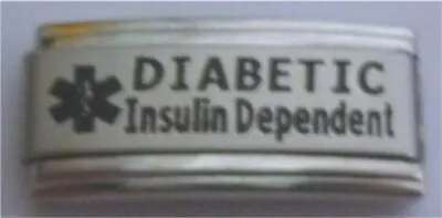 Italian Charms DIABETIC Insulin Dependent Medical Alert L116 • £5