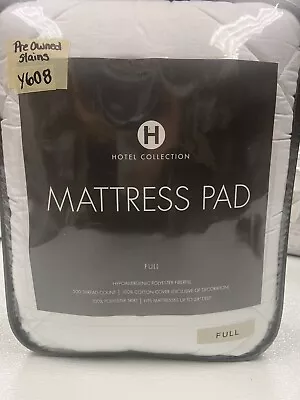 Hotel Collection Full Size Mattress Pad 500 TC Cotton Hypoall Preowned W/defect • $49.99