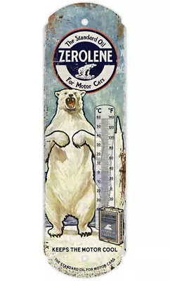 NEW! Gas & Oil ZEROLENE Indoor Outdoor Metal Tin 17  Thermometer Nostalgic 40267 • $17.99