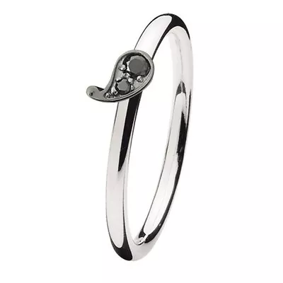 £6 • Buy Spinning Denmark Paisley Black Ring 925 Silver RRP£20