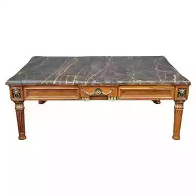 Fine Henredon Portoro Marble Top Bronze Mounted French Empire Style Coffee Table • $2189