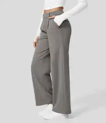 Halara High Waisted Plicated Side Pocket Straight Leg Work Pants • £17.99