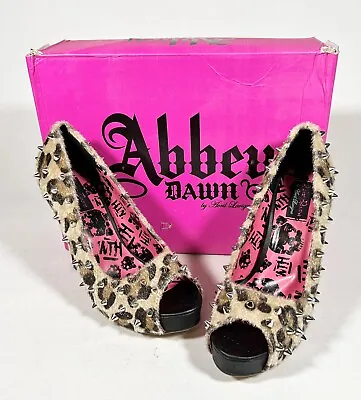 NIB Abbey Dawn By Avril Lavigne Spiked Leopard Platform Pump W Peep Toe Size 6 • $22