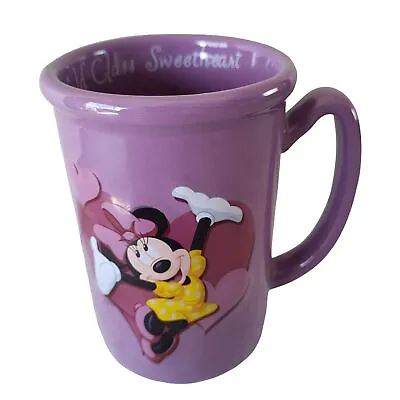 Disney Minnie Mouse World Class Sweetheart Purple Ceramic 16 Oz Coffee Mug 3D • $20.58