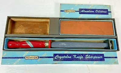 Vintage Norton Multi-Knife Cutlery Carving Knife Sharpener System Original Box • $30