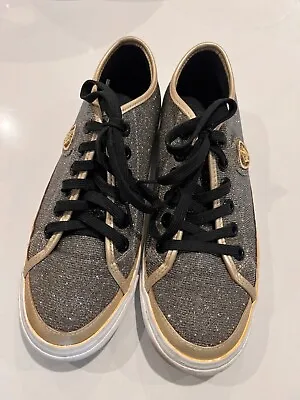 £0.01 • Buy  Retro Armani Gold Glittery Pumps Trainer Flat Shoes Size 6 Or 39. Designer. 