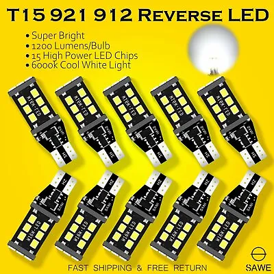 10 X Bright White Canbus LED Bulb For Car Backup Reverse Light 912 921 T15 W16W • $19.99