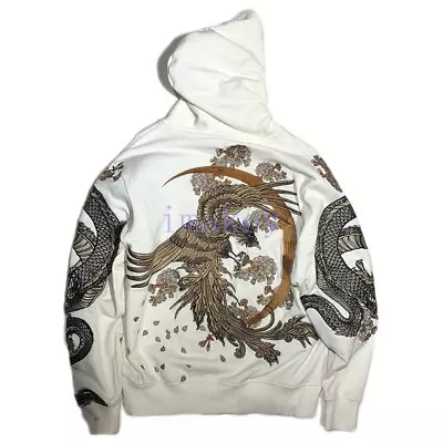 Men Hoodie Sweatshirt Japanese Pattern Embroidery Hooded Sweater Dragon Occident • $152.11