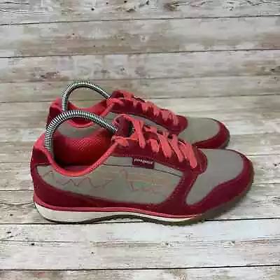 Patagonia Waxed Red Fitz Suede Retro Hiking Sneakers Women's Size 9 • $39