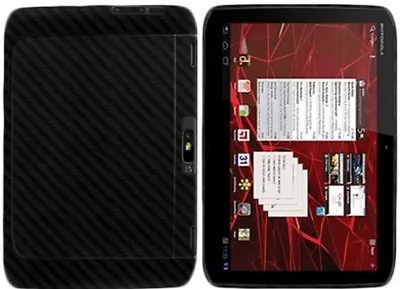 Skinomi Carbon Fiber Black Tablet Skin+Screen Protector For Motorola XOOM 2 • $30.74