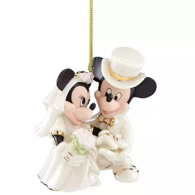 Lenox Disney Mickey & Minnie Wedding Figurine Ornament Bride & Groom Mouse NEW • $32