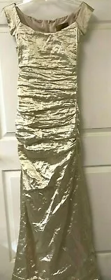 Nicole Miller Gold Metal Gown Size 4 • $108