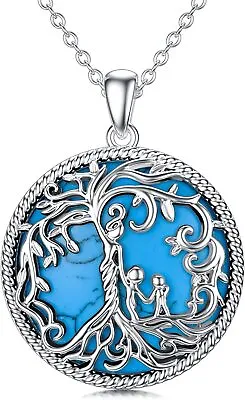 Mother And 2 Children Tree Of Life Necklace 925 Sterling Silver Family Pendant • $127.75