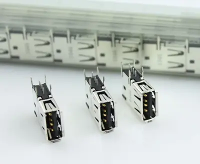 $6.73 • Buy New Qty 3 USB Type-A Female 4 Pin PCB Mount Socket Plug Connector Right Angle