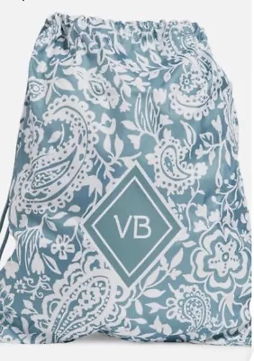 Vera Bradley Drawstring Backsack Eden Paisley Blue New! Sling Back • $24.79