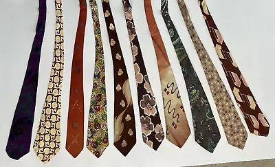 10 LOT 1940s Neck Ties 1950s Neckties 1930s Necktie 40s Ties Vintage Tie CRAVAT • $5.50