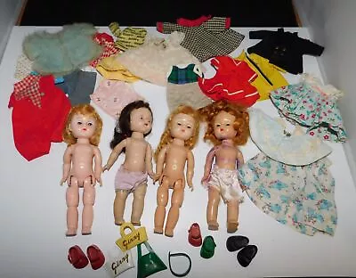 Lot Of Vintage Vogue Ginny Dolls With Tagged Outfits Shoes Etc • $74.99