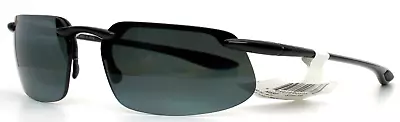 MAUI JIM Kanaha MJ409-02 GLS Black Mens Wrap Polarized Sunglasses 61-15-130 • $179.99