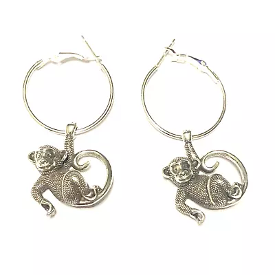 Brighton Monkeying Around Custom Earrings On Non Brighton Hoops NWOT • $14.39