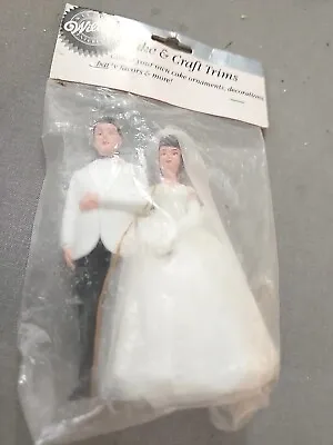 Vintage 1997 Wilton Wedding Couple Cake Topper Bride & Groom NEW SEALED NOS 5  • $19.95