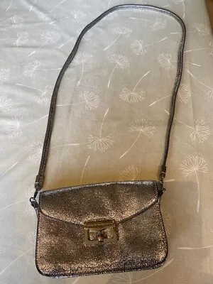 Gorgeous MARC JACOBS Crackle Silver Evening Crossbody Bag Handbag • £15