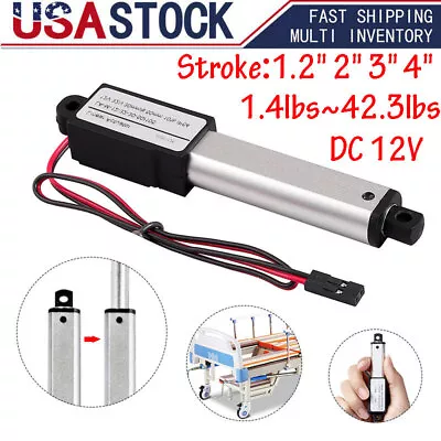 Electric Micro Linear Actuator 12V 1.2  2  3  4  Stroke Fast Speed Up To 6inch/s • $18.49