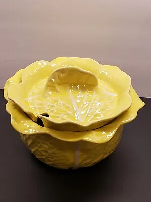 SECLA Yellow Cabbage Leaf Soup Tureen W/Lid Made In Portugal • $32.95