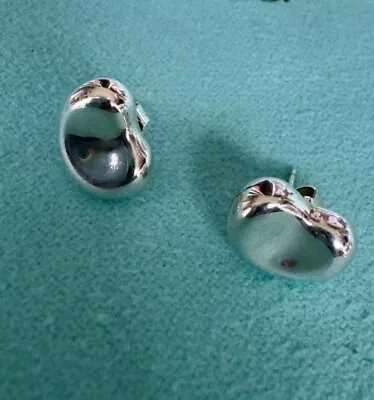 Tiffany & Co Elsa Peretti  Bean  Earrings  Sterling Silver 925 • $199