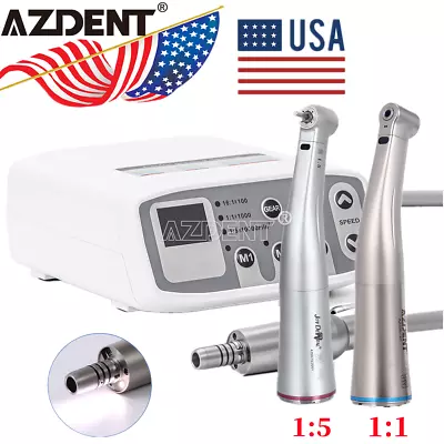 AZDENT Dental Electric LED Brushless Micro Motor/1:1/1:5 Increasing Handpiece • $106.99