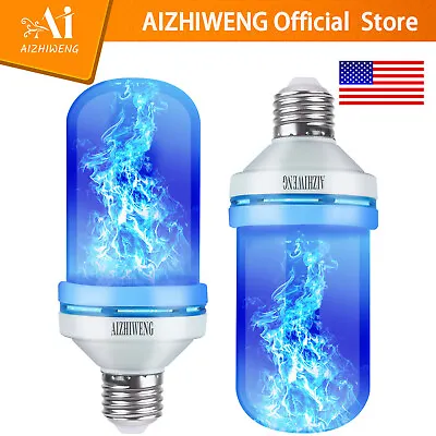 2PCS Blue LED Flame Bulbs E26 Base 4 Modes Energy Saving Indoor/Outdoor Use • $14.94