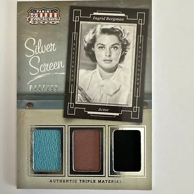 2015 Panini Americana Silver Screen Triple Materials Ingrid Bergman 044/299 • $15